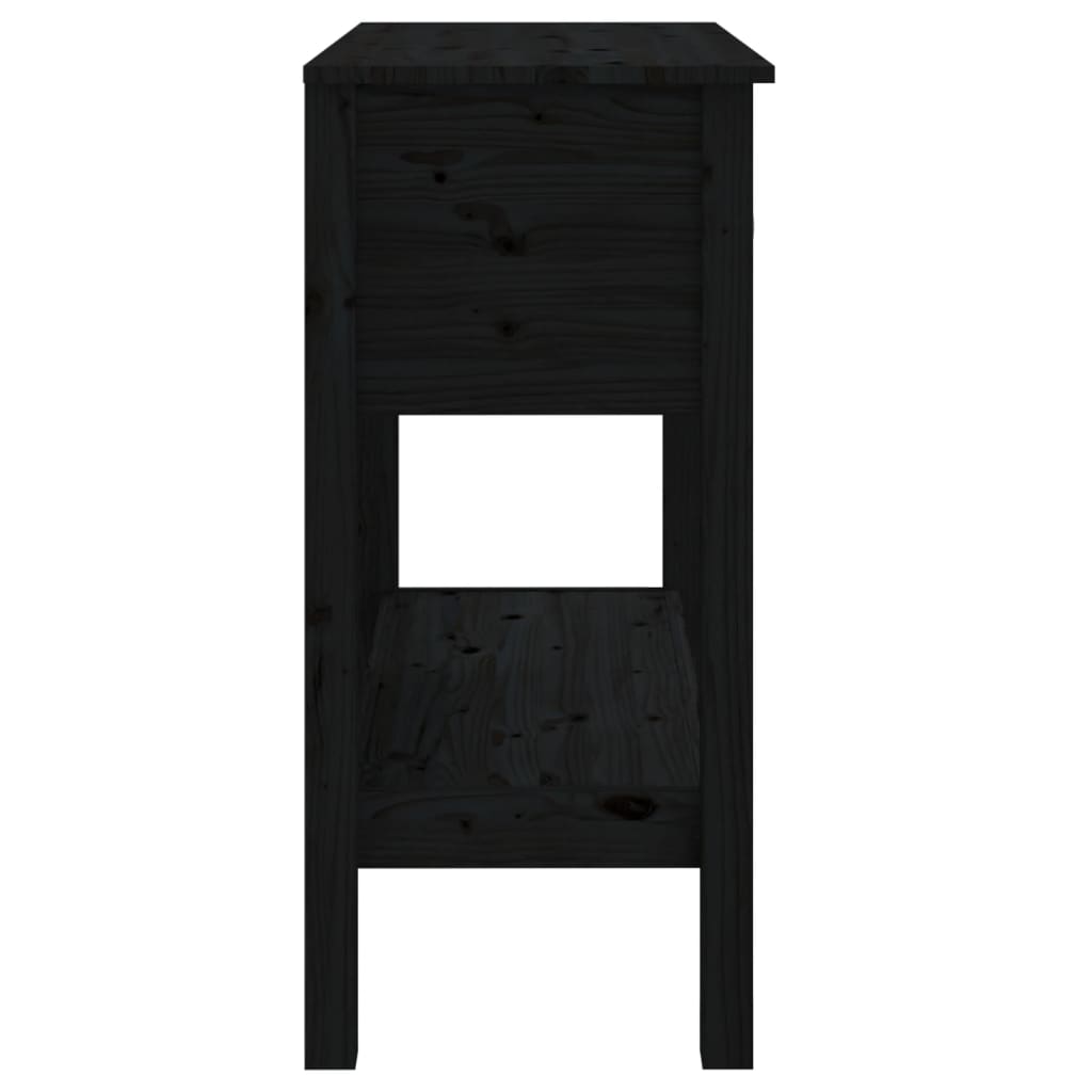 Avlastningsbord Konsollbord Svart 75x35x75 cm massiv furu