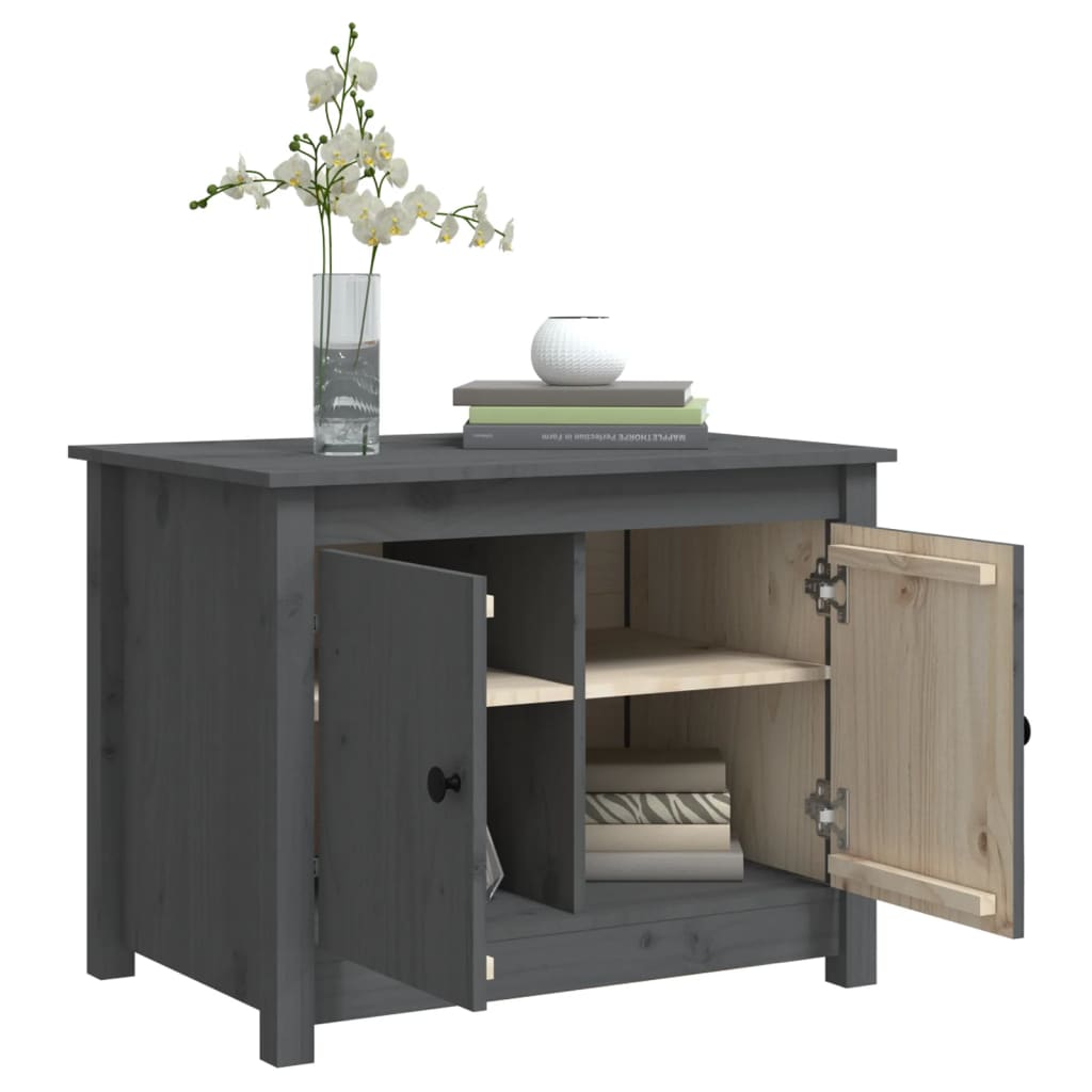 Soffbord Grå 71x49x55 cm massiv furu