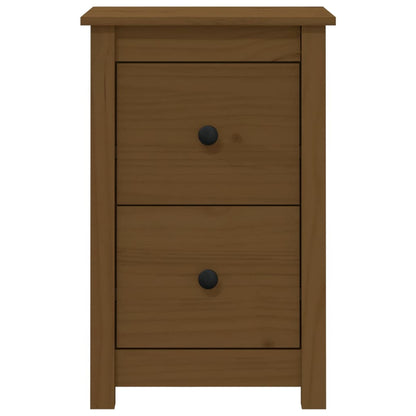 Sängbord 2 st honungsbrun 40x35x61,5 cm massiv furu
