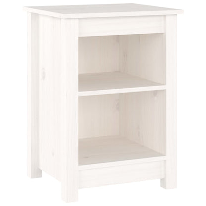 Sängbord 2 st vit 40x35x55 cm massiv furu