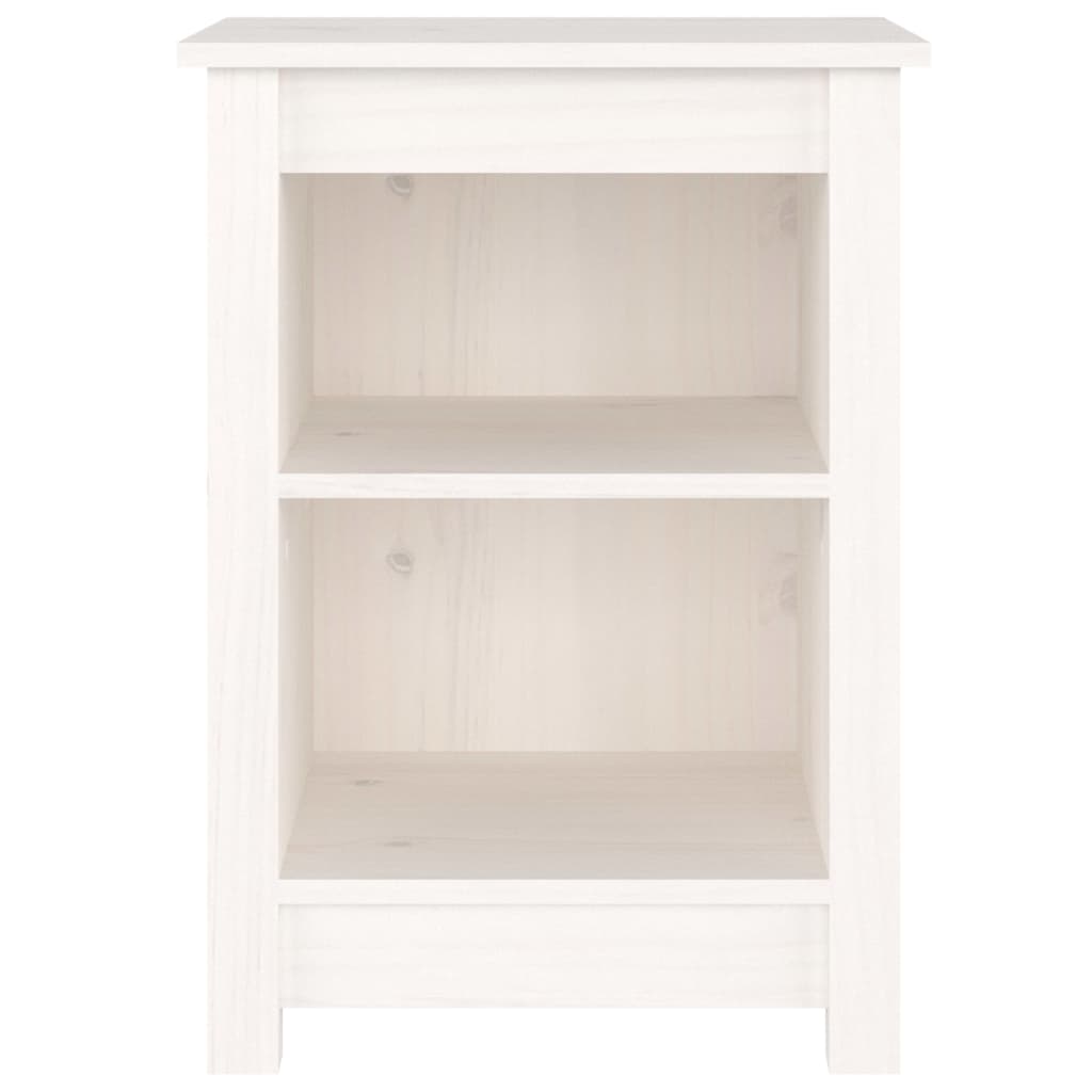 Sängbord 2 st vit 40x35x55 cm massiv furu