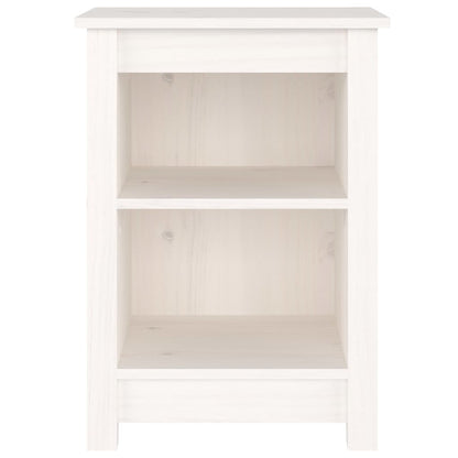 Sängbord 2 st vit 40x35x55 cm massiv furu