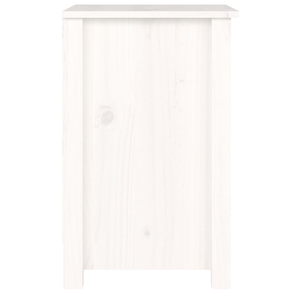 Sängbord 2 st vit 40x35x55 cm massiv furu
