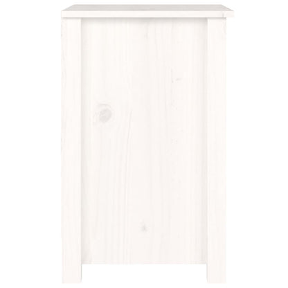 Sängbord 2 st vit 40x35x55 cm massiv furu