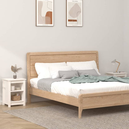 Sängbord 2 st vit 40x35x55 cm massiv furu