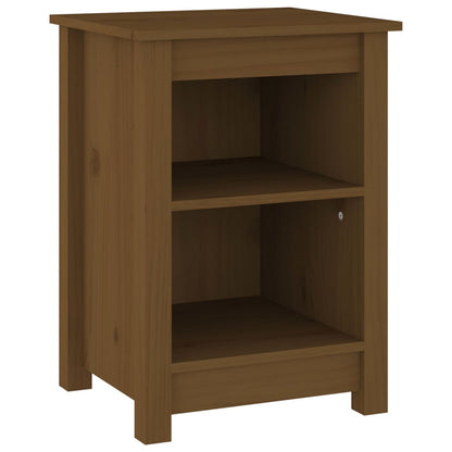 Sängbord 2 st honungsbrun 40x35x55 cm massiv furu