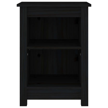 Sängbord 2 st svart 40x35x55 cm massiv furu