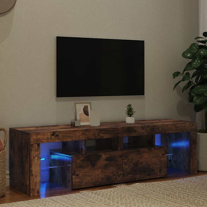 TV-Möbel Rökfärgad Ek TV-Bänk LED rökfägrad Ek 140x36,5x40 cm