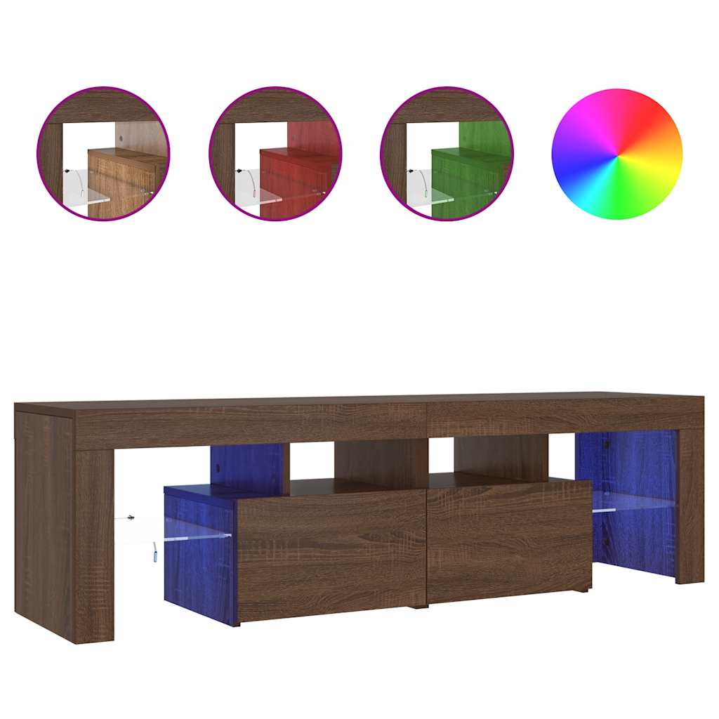 TV-Möbel Brun Ek TV-Bänk LED 140x36,5x40 cm