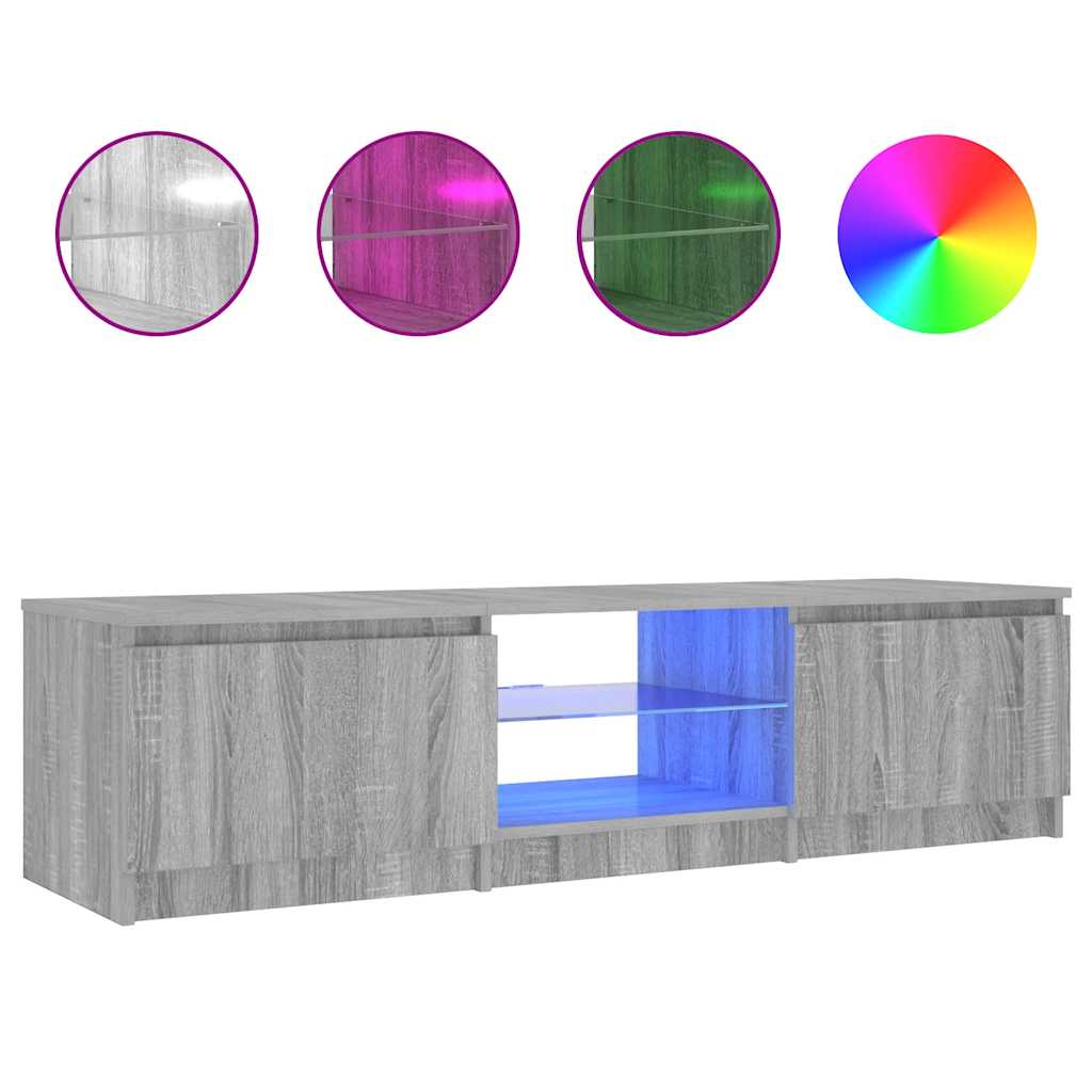 TV-Möbel Sonoma Grå TV-Bänk LED 140x40x36 cm