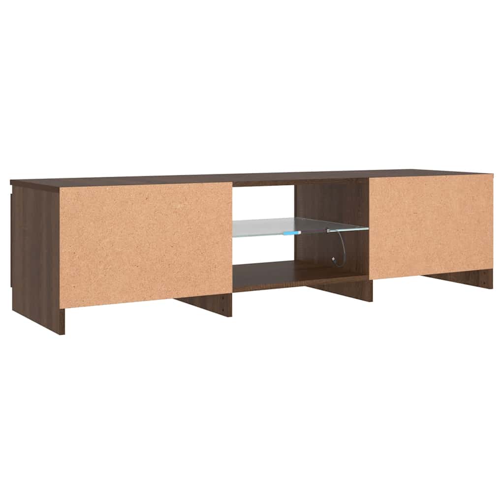 TV-Möbel Brun Ek TV-Bänk LED 140x40x36 cm