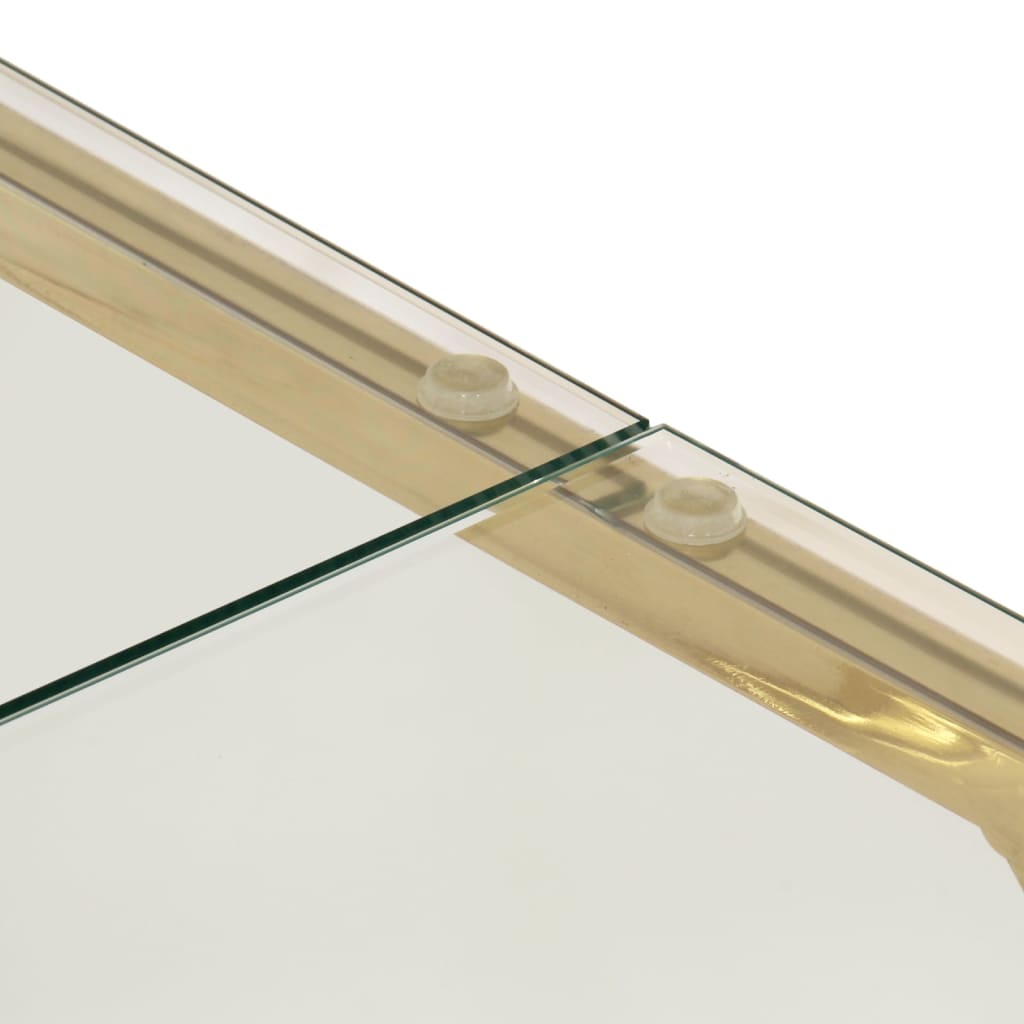 Soffbord DIV. guld rostfritt stål och härdat glas