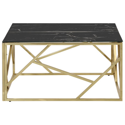 Soffbord DIV. guld rostfritt stål och härdat glas