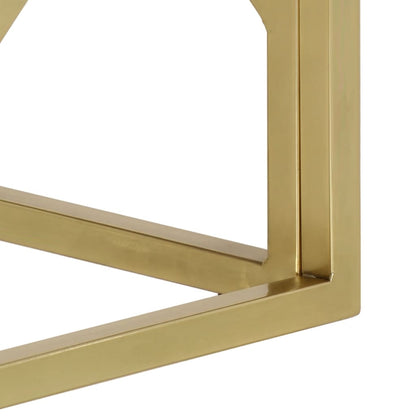 Soffbord DIV. guld rostfritt stål och massivt slipers-trä