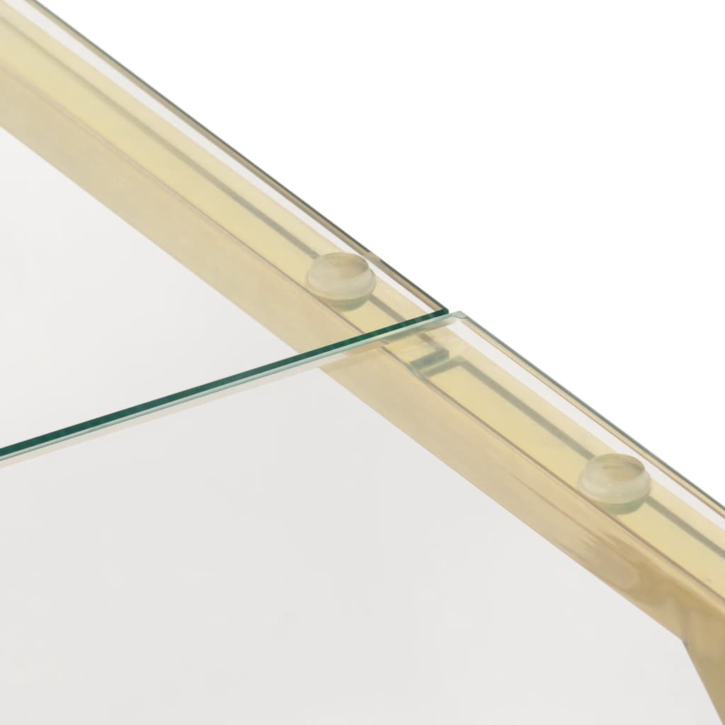 Soffbord DIV. guld rostfritt stål och härdat glas