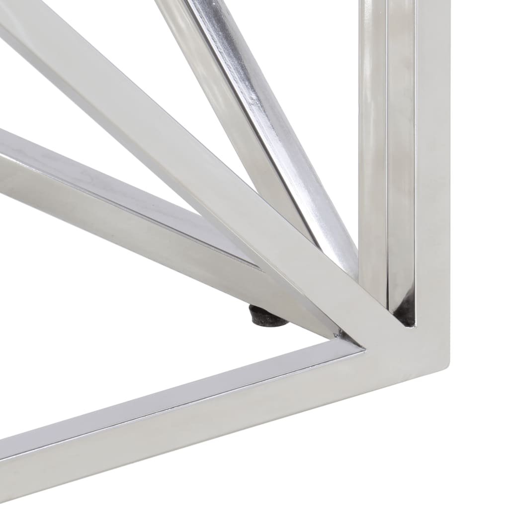 Soffbord DIV. silver rostfritt stål och massivt akaciaträ