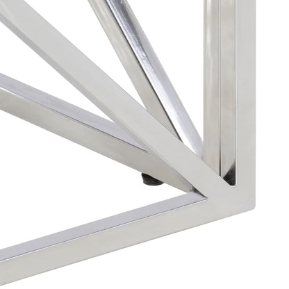 Soffbord DIV. silver rostfritt stål och massivt akaciaträ