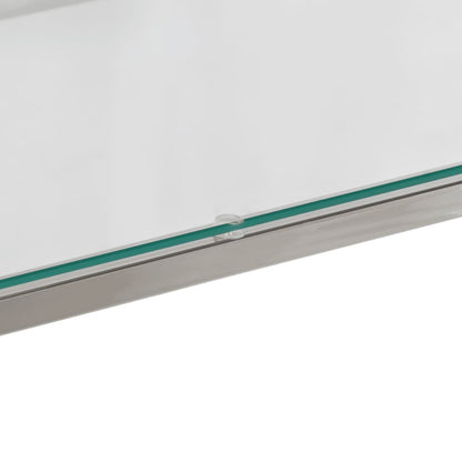 Avlastningsbord Konsollbord DIV. silver rostfritt stål och härdat glas
