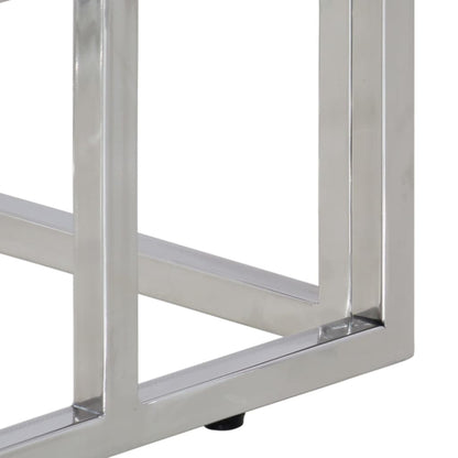 Avlastningsbord Konsollbord DIV. silver rostfritt stål och härdat glas