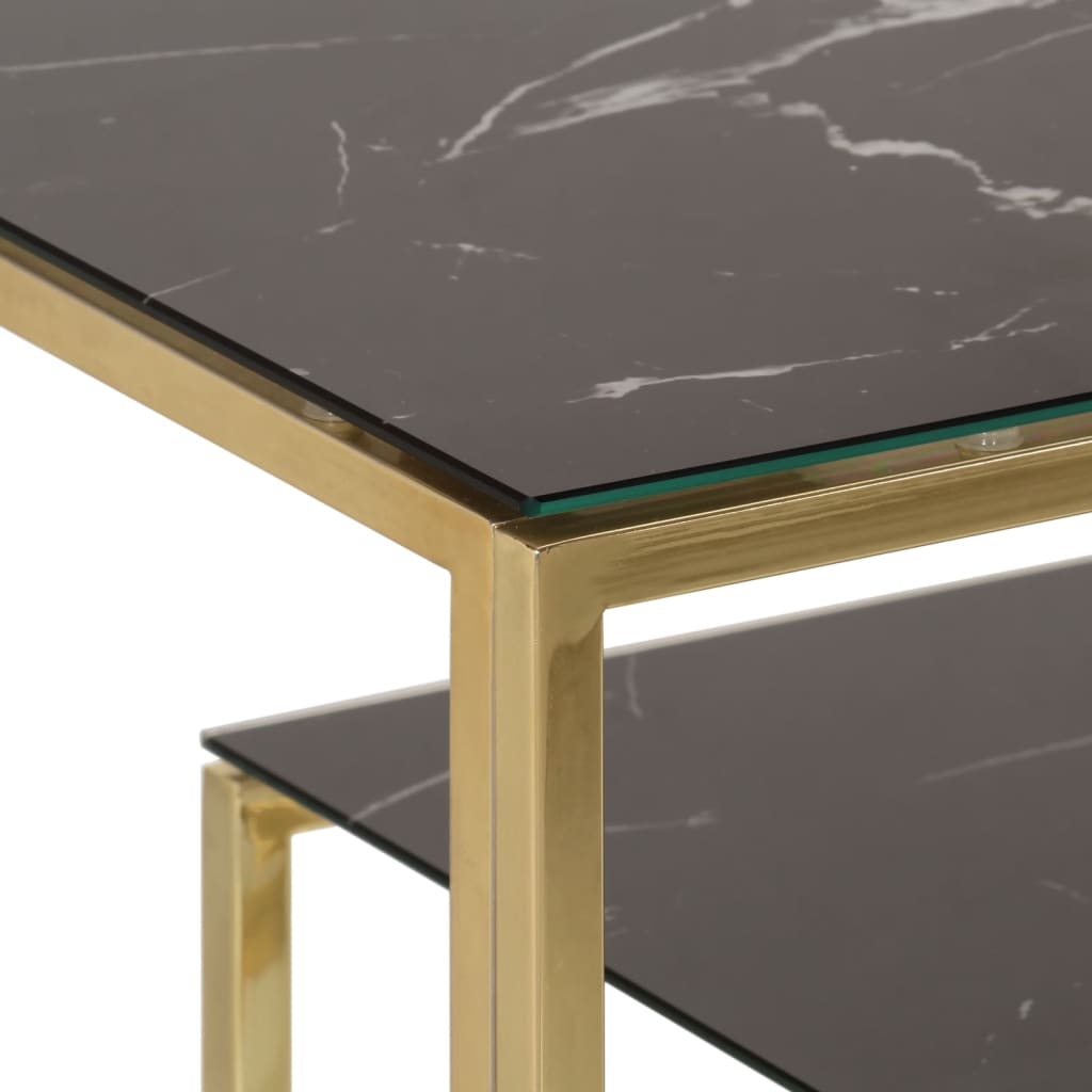 Avlastningsbord Konsollbord DIV. guld rostfritt stål och härdat glas