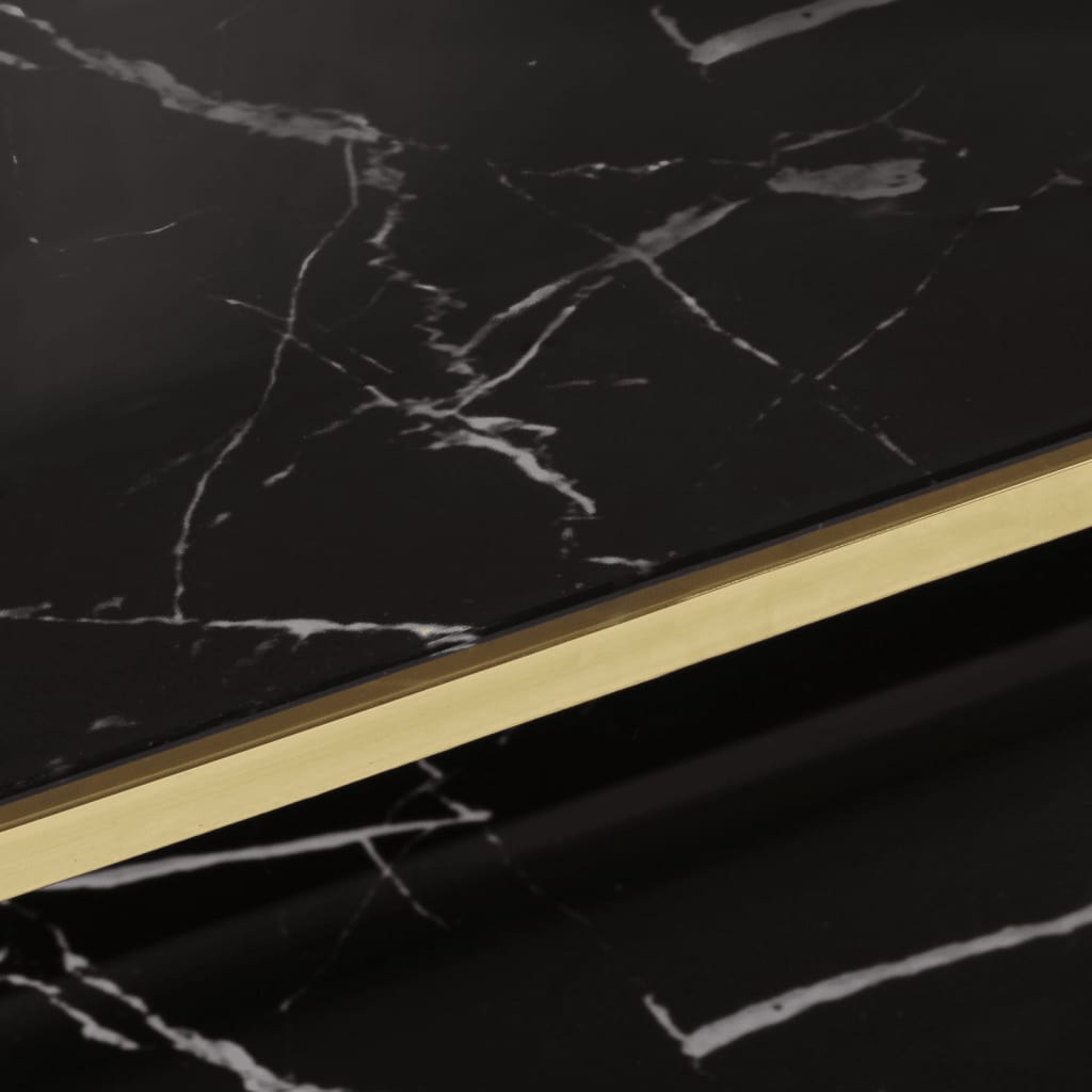 Soffbord DIV. guld rostfritt stål och härdat glas