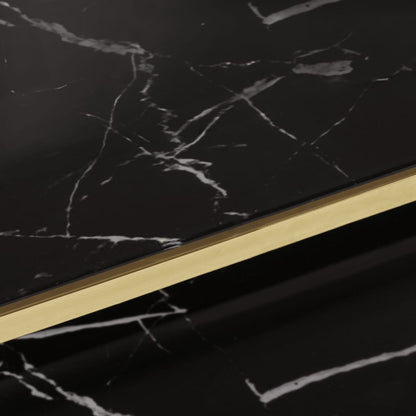 Soffbord DIV. guld rostfritt stål och härdat glas