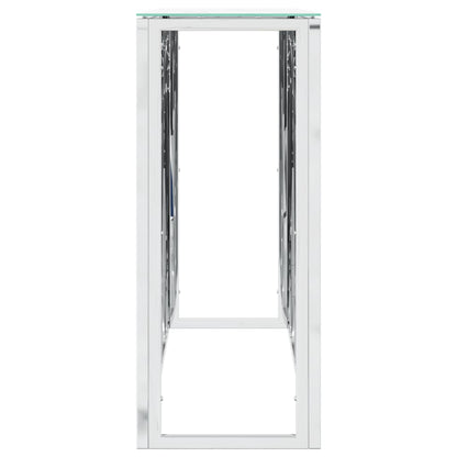 Avlastningsbord Konsollbord DIV. silver 110x30x70 cm rostfritt stål och glas