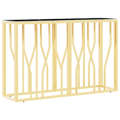 Avlastningsbord Konsollbord DIV. guld 110x30x70 cm rostfritt stål och glas