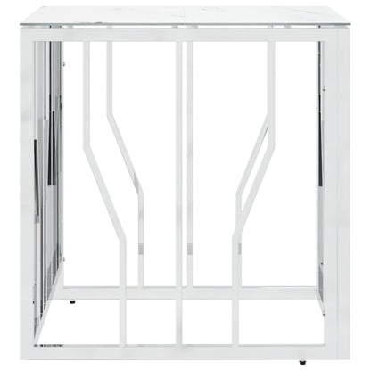 Soffbord DIV. silver 50x50x50 cm rostfritt stål och glas