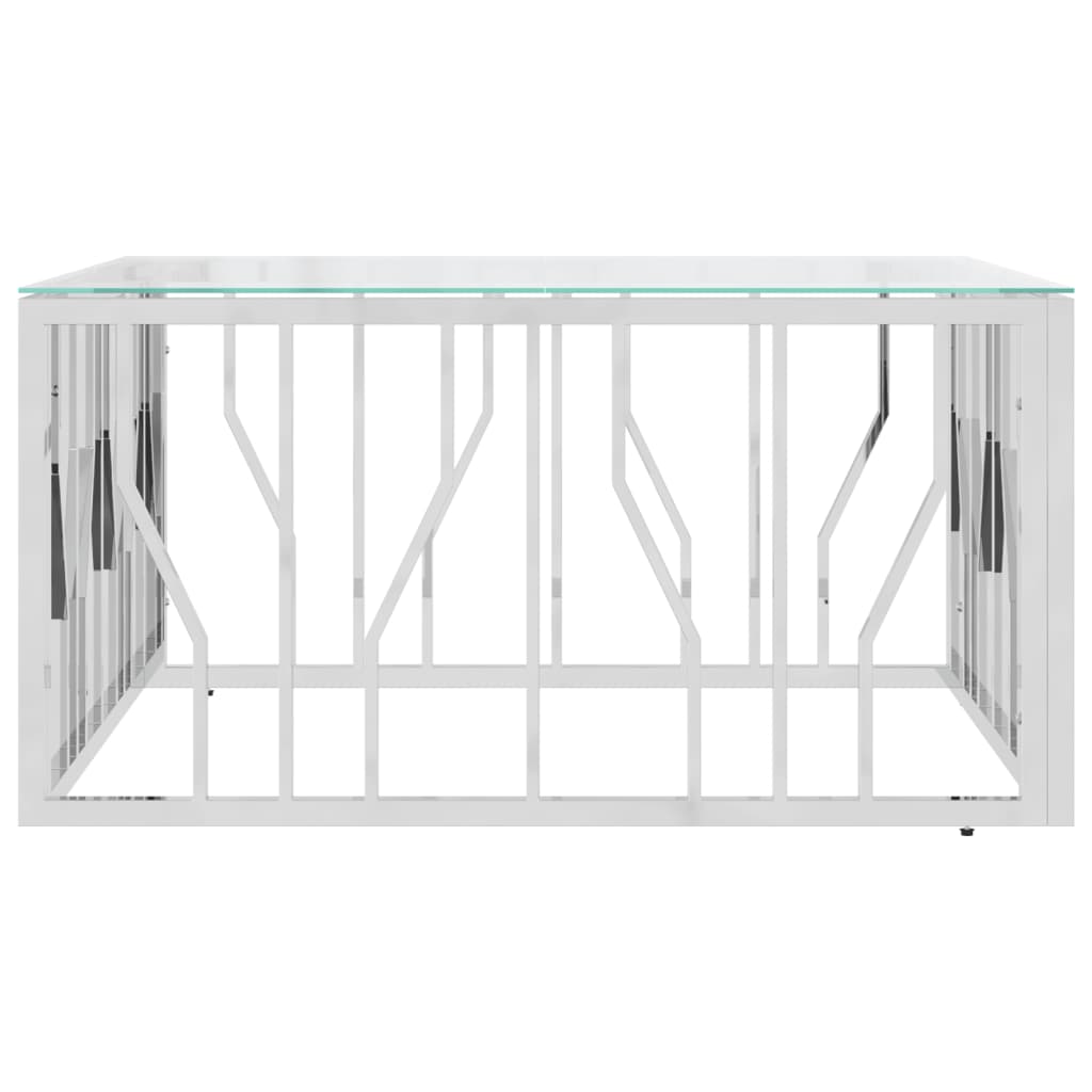 Soffbord DIV. 80x80x40 cm rostfritt stål och glas