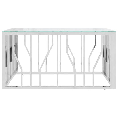 Soffbord DIV. 80x80x40 cm rostfritt stål och glas