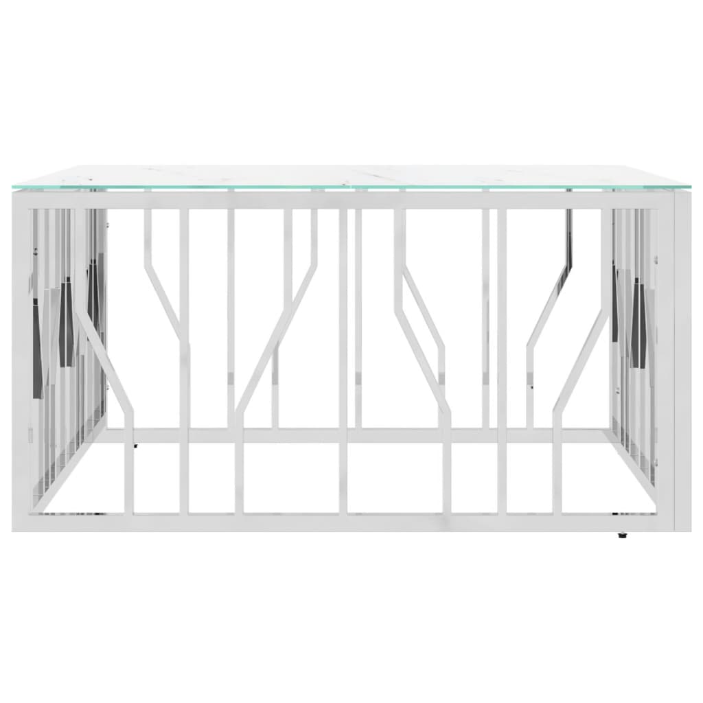Soffbord DIV. silver 80x80x40 cm rostfritt stål och glas