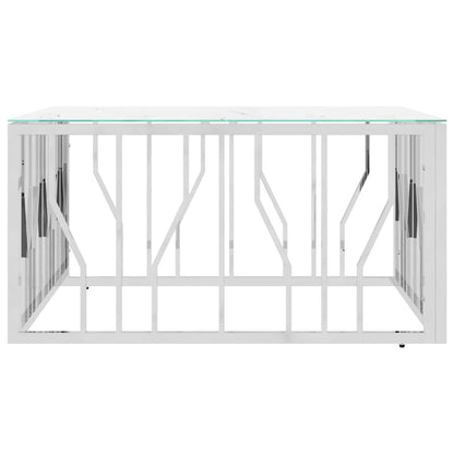 Soffbord DIV. silver 80x80x40 cm rostfritt stål och glas