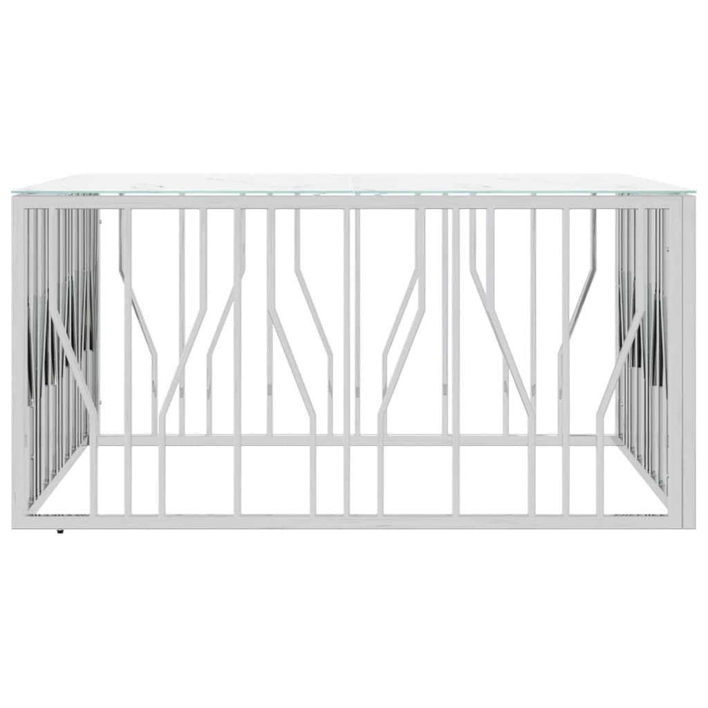 Soffbord DIV. silver 100x100x50 cm rostfritt stål och glas