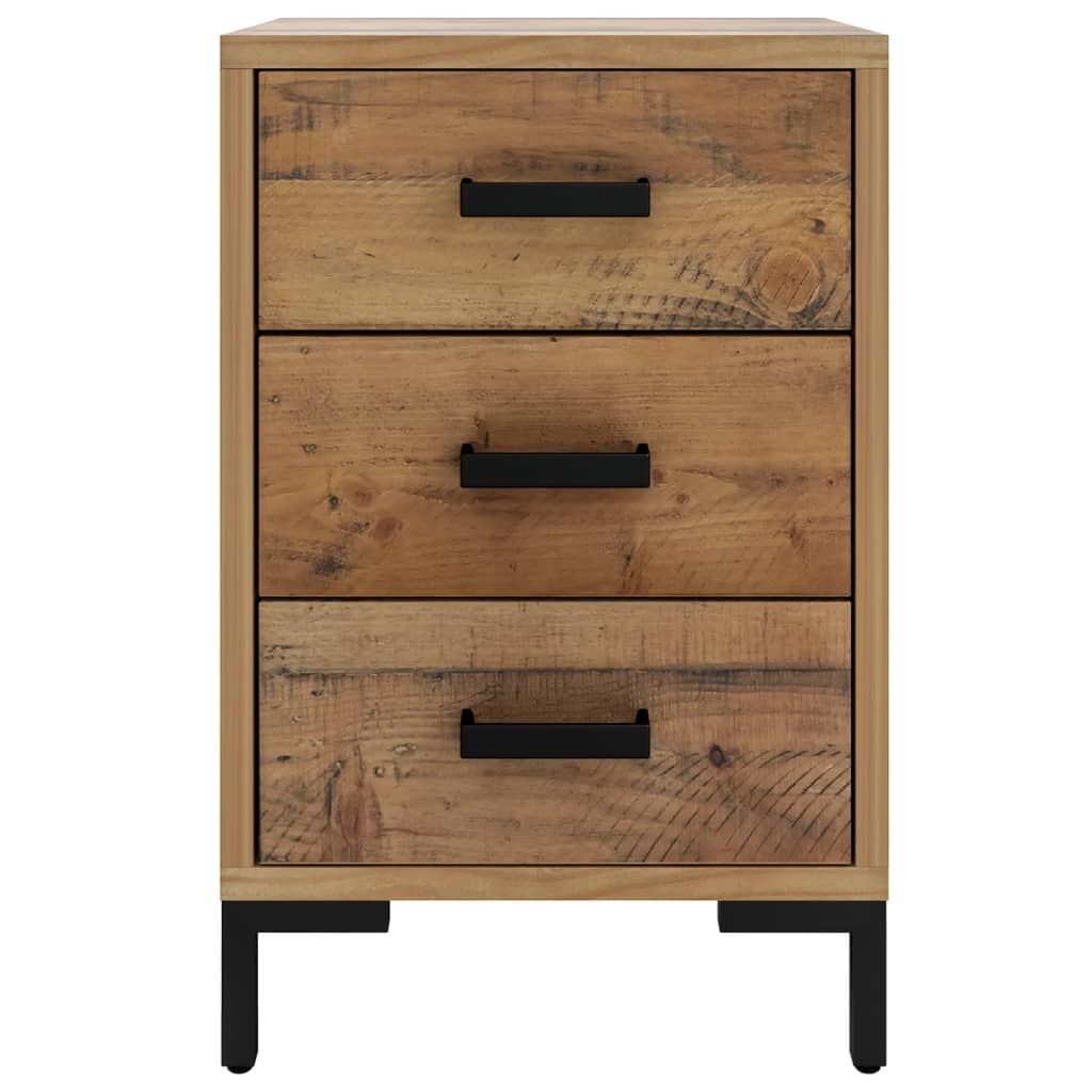 Sängbord Nattduksbord Brun 40x30x55 cm massiv återvunne furu