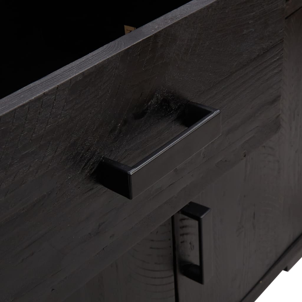 Skänk Svart 110x35x70 cm massiv furu