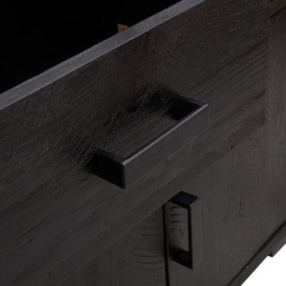 Skänk Svart 110x35x70 cm massiv furu