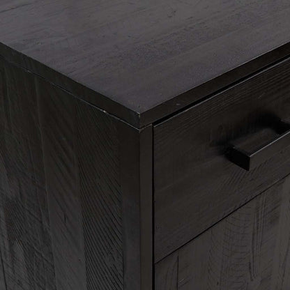 Skoställ Svart Skoskåp 75x40x110 cm massiv furu