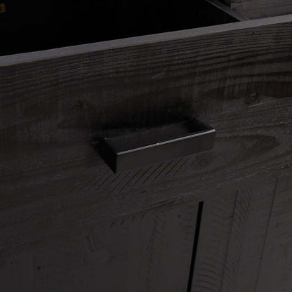 Skoställ Svart Skoskåp 75x40x110 cm massiv furu