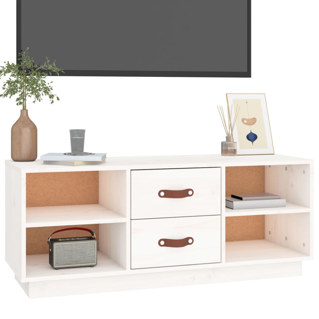 TV-Möbel Vit TV-Bänk 100x34x40 cm massiv furu