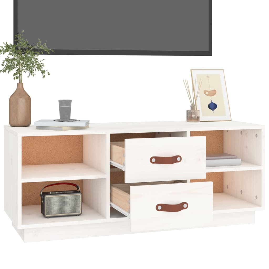 TV-Möbel Vit TV-Bänk 100x34x40 cm massiv furu