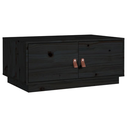 Soffbord Svart 80x50x35 cm massiv furu