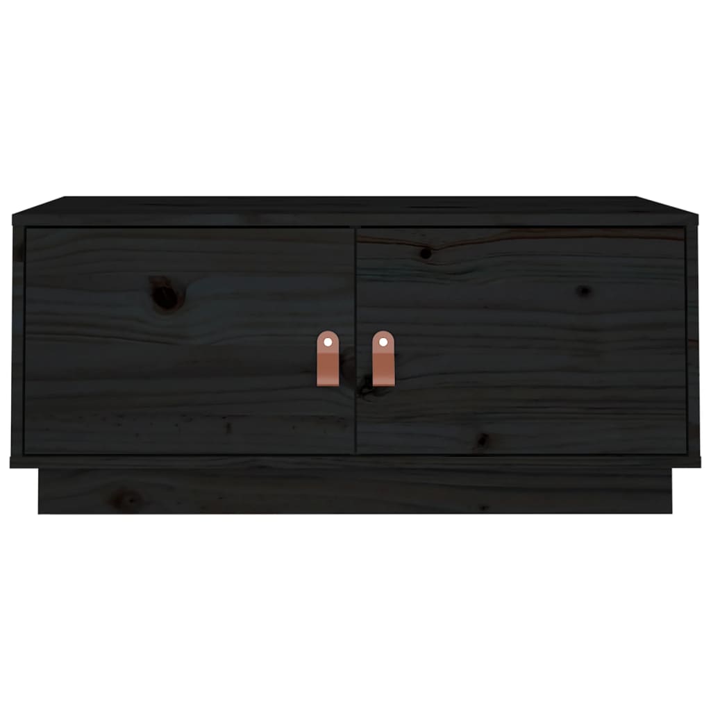 Soffbord Svart 80x50x35 cm massiv furu