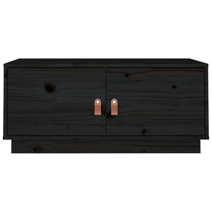 Soffbord Svart 80x50x35 cm massiv furu