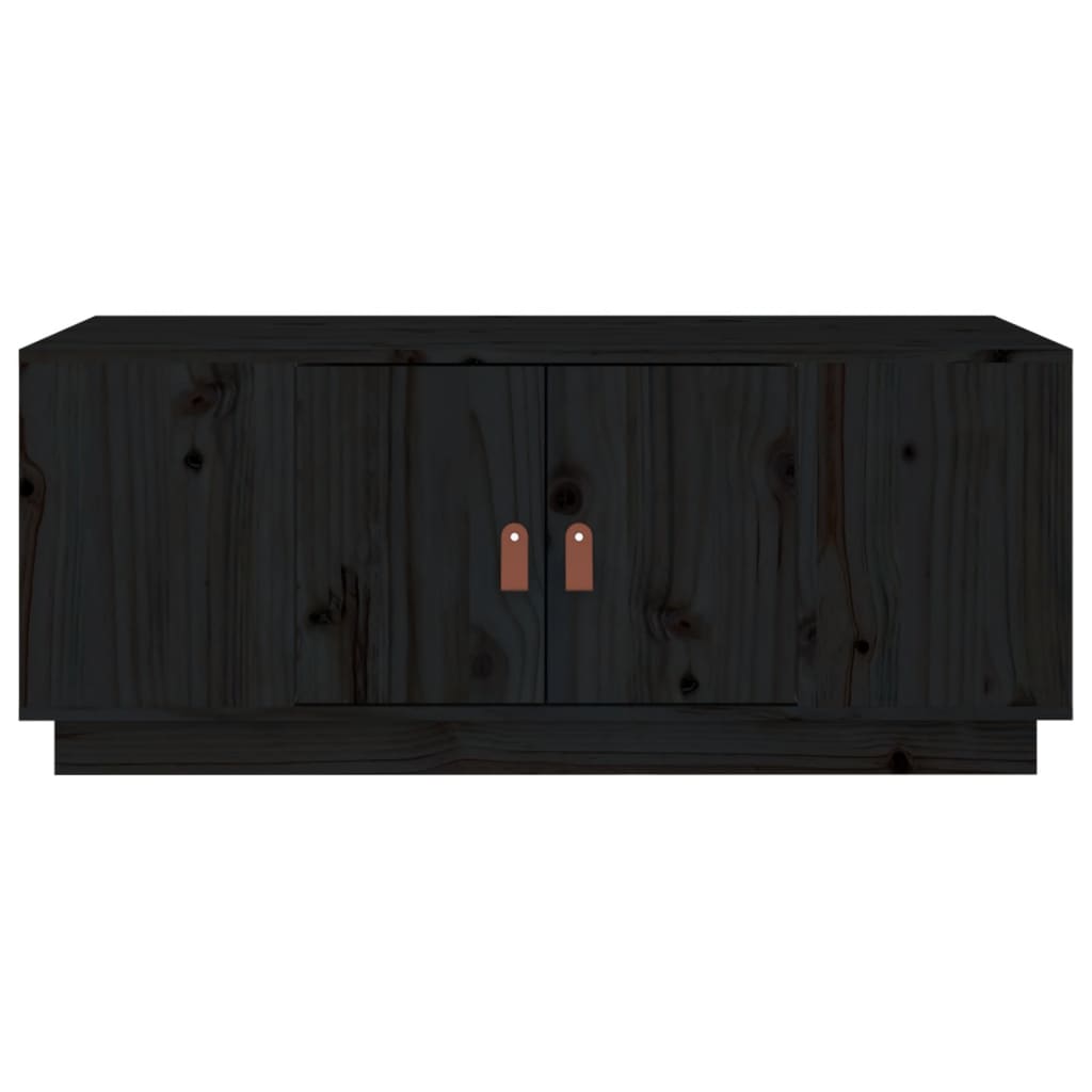 Soffbord Svart 100x50x41 cm massiv furu