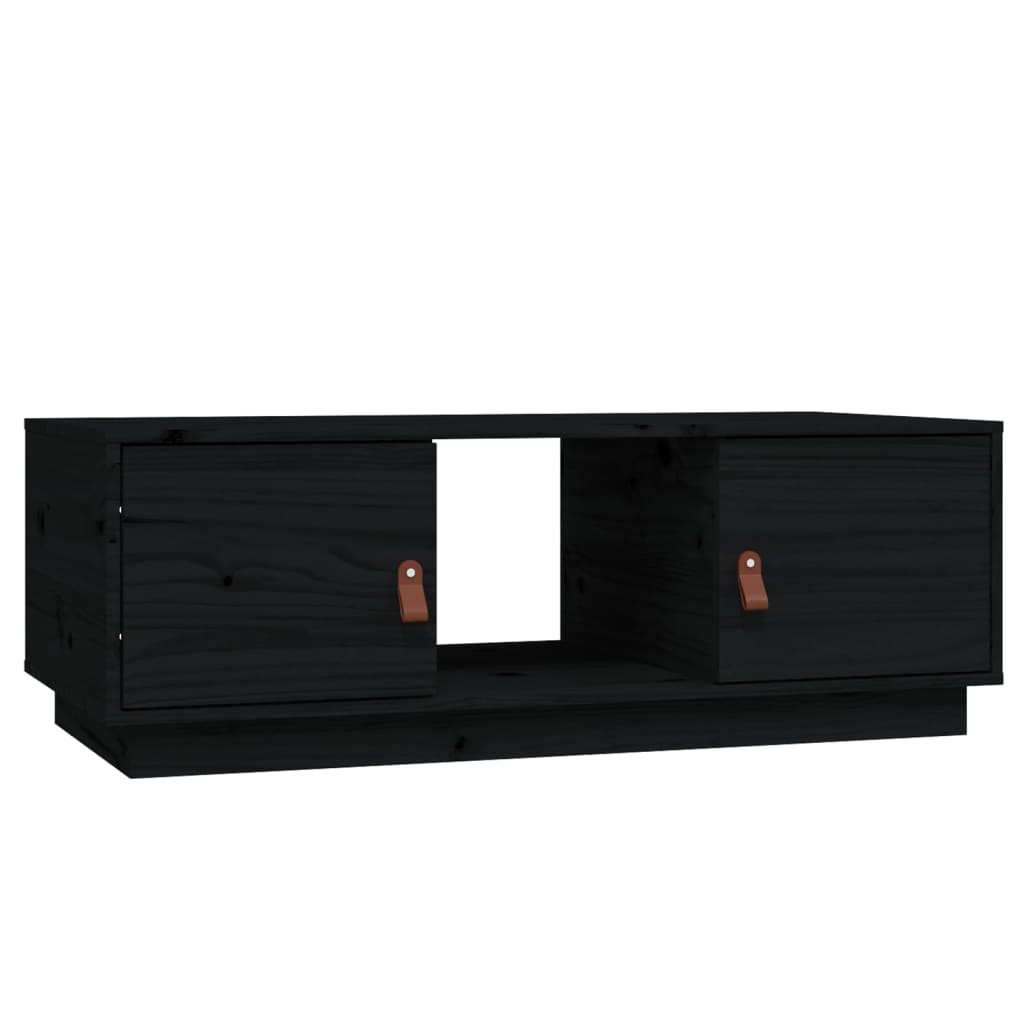 Soffbord Svart 100x50x35 cm massiv furu