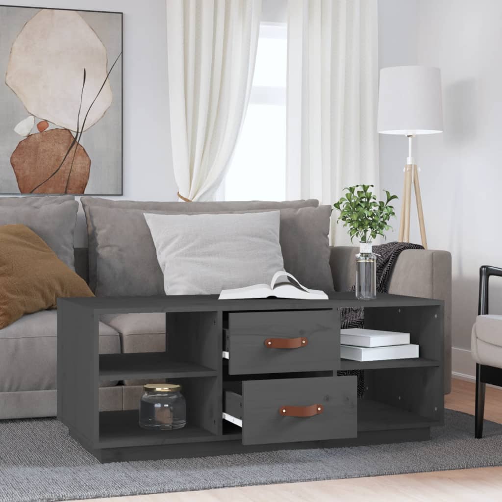 Soffbord Grå 100x50x41 cm massiv furu