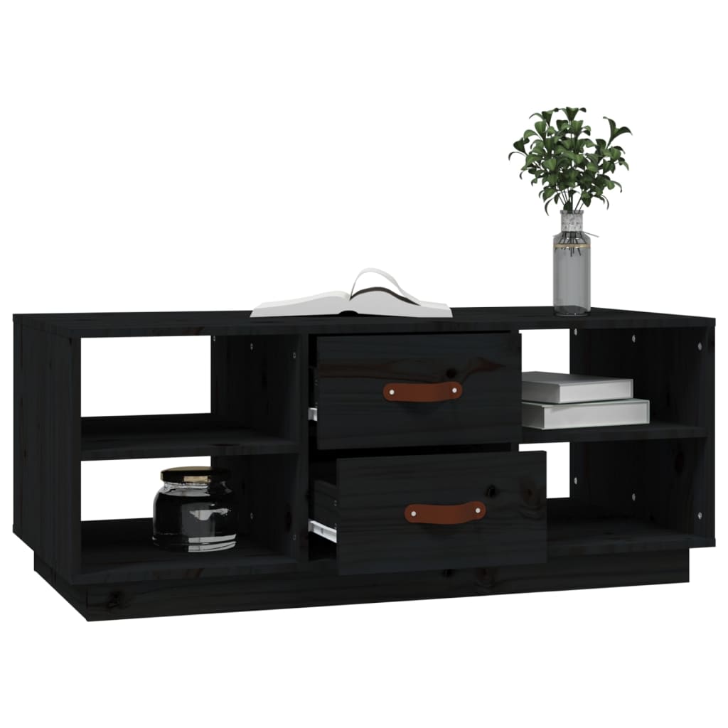 Soffbord Svart 100x50x41 cm massiv furu