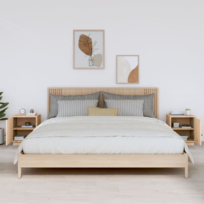 Sängbord 2 st vit 40x34x45 cm massivt furuträ