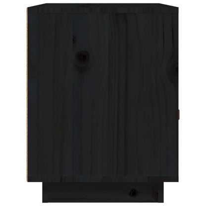 Sängbord 2 st svart 40x34x45 cm massivt furuträ